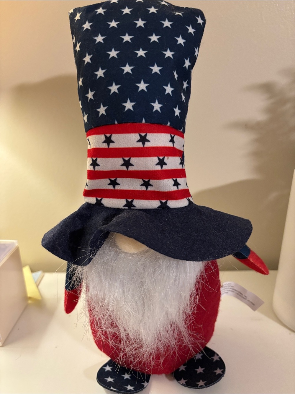 Patriotic Star Gnome Plush - Red, White & Blue Home Accent